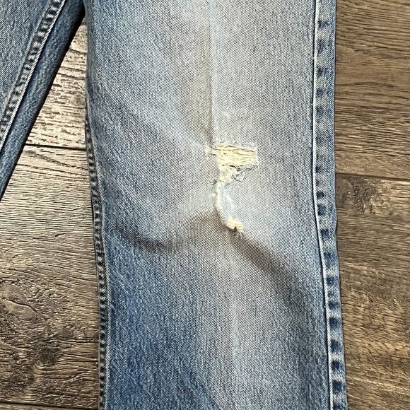 Vintage 90s Levis 517 Jeans USA Made Bootcut Distressed Light Wash Mens W34 L32 - Picture 3 of 12